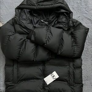 Zara Men's Black Puffer Jacket - XL